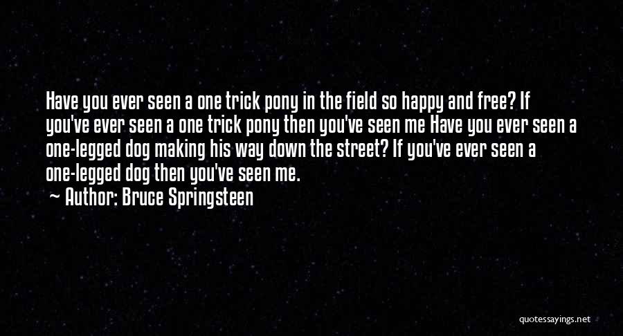 Bruce Springsteen Quotes: Have You Ever Seen A One Trick Pony In The Field So Happy And Free? If You've Ever Seen A