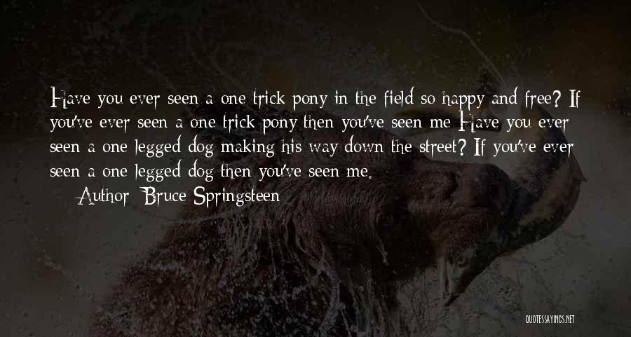 Bruce Springsteen Quotes: Have You Ever Seen A One Trick Pony In The Field So Happy And Free? If You've Ever Seen A