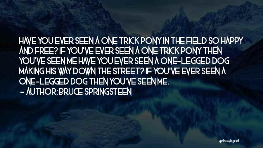 Bruce Springsteen Quotes: Have You Ever Seen A One Trick Pony In The Field So Happy And Free? If You've Ever Seen A