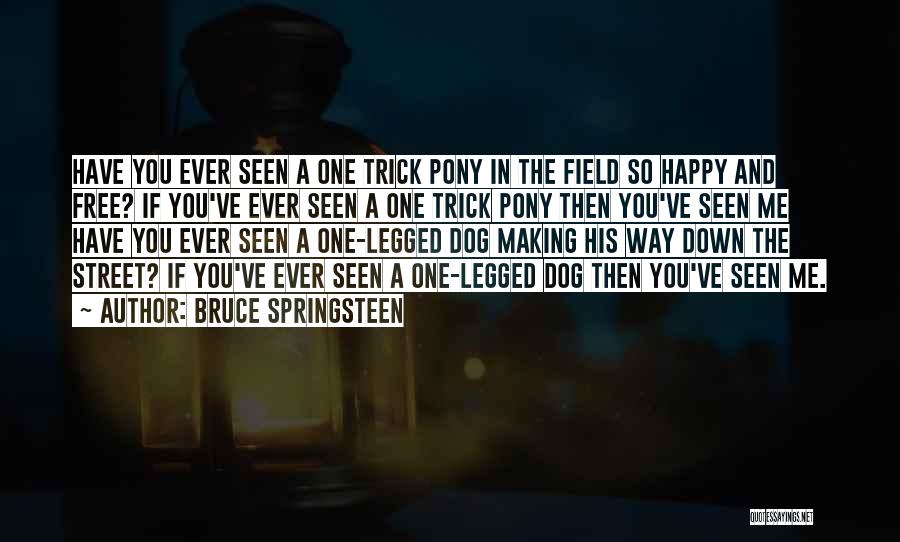 Bruce Springsteen Quotes: Have You Ever Seen A One Trick Pony In The Field So Happy And Free? If You've Ever Seen A