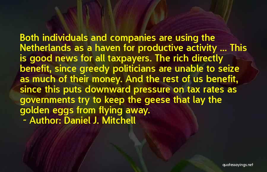 Daniel J. Mitchell Quotes: Both Individuals And Companies Are Using The Netherlands As A Haven For Productive Activity ... This Is Good News For