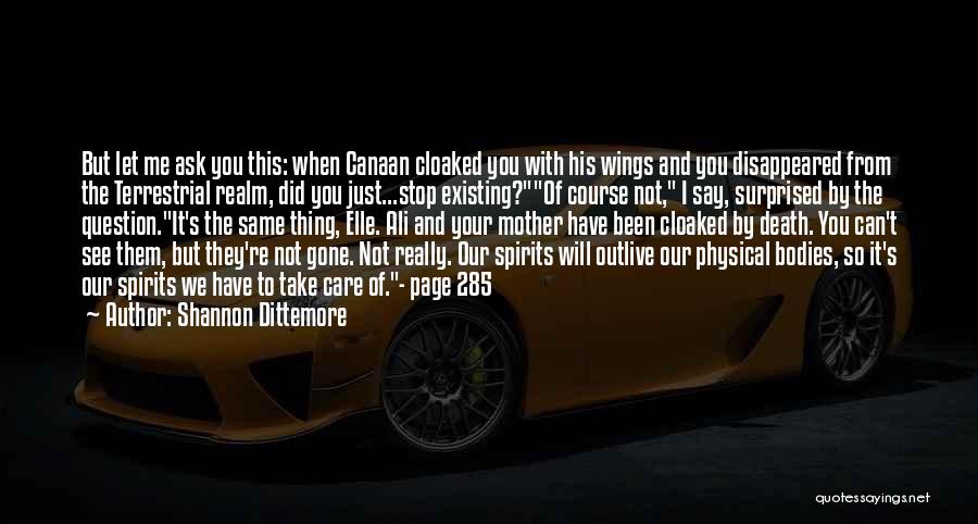 Shannon Dittemore Quotes: But Let Me Ask You This: When Canaan Cloaked You With His Wings And You Disappeared From The Terrestrial Realm,