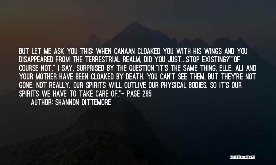 Shannon Dittemore Quotes: But Let Me Ask You This: When Canaan Cloaked You With His Wings And You Disappeared From The Terrestrial Realm,