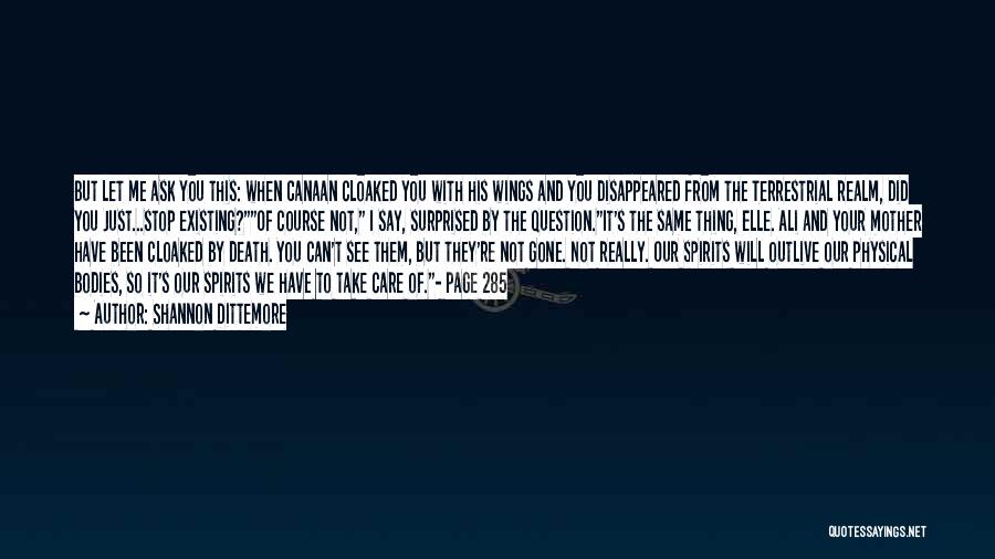 Shannon Dittemore Quotes: But Let Me Ask You This: When Canaan Cloaked You With His Wings And You Disappeared From The Terrestrial Realm,