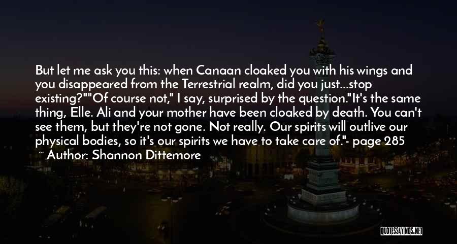 Shannon Dittemore Quotes: But Let Me Ask You This: When Canaan Cloaked You With His Wings And You Disappeared From The Terrestrial Realm,