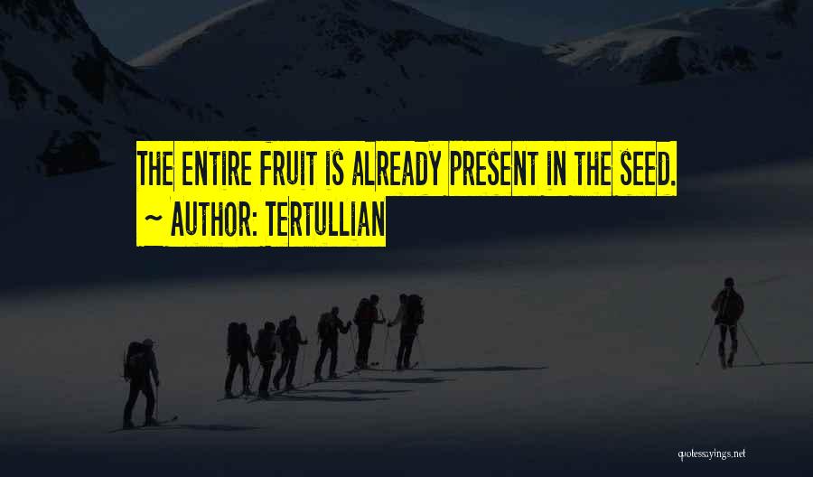 Tertullian Quotes: The Entire Fruit Is Already Present In The Seed.