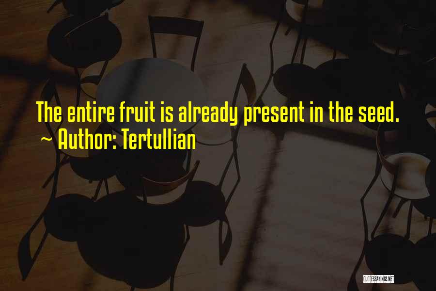 Tertullian Quotes: The Entire Fruit Is Already Present In The Seed.