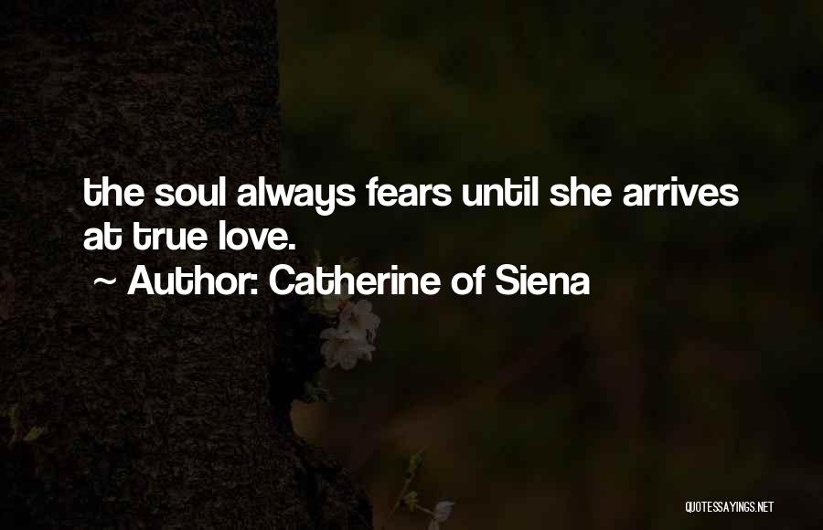 Catherine Of Siena Quotes: The Soul Always Fears Until She Arrives At True Love.