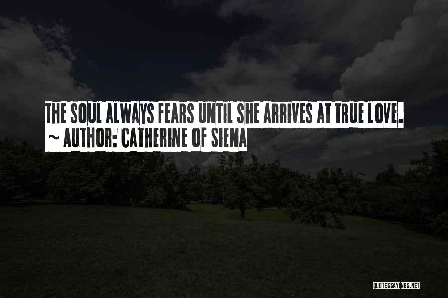 Catherine Of Siena Quotes: The Soul Always Fears Until She Arrives At True Love.