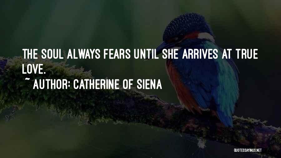Catherine Of Siena Quotes: The Soul Always Fears Until She Arrives At True Love.