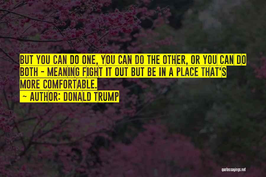 Donald Trump Quotes: But You Can Do One, You Can Do The Other, Or You Can Do Both - Meaning Fight It Out