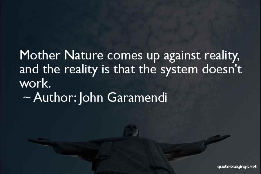 John Garamendi Quotes: Mother Nature Comes Up Against Reality, And The Reality Is That The System Doesn't Work.