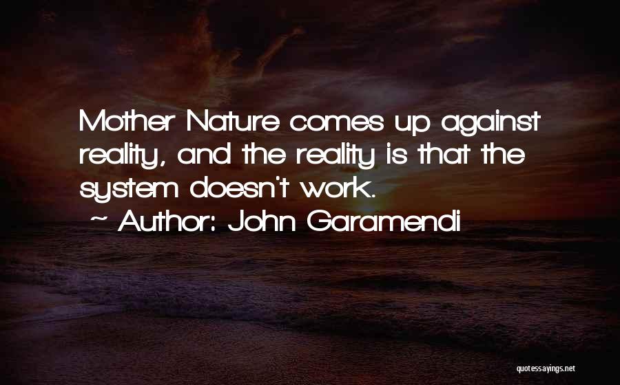 John Garamendi Quotes: Mother Nature Comes Up Against Reality, And The Reality Is That The System Doesn't Work.