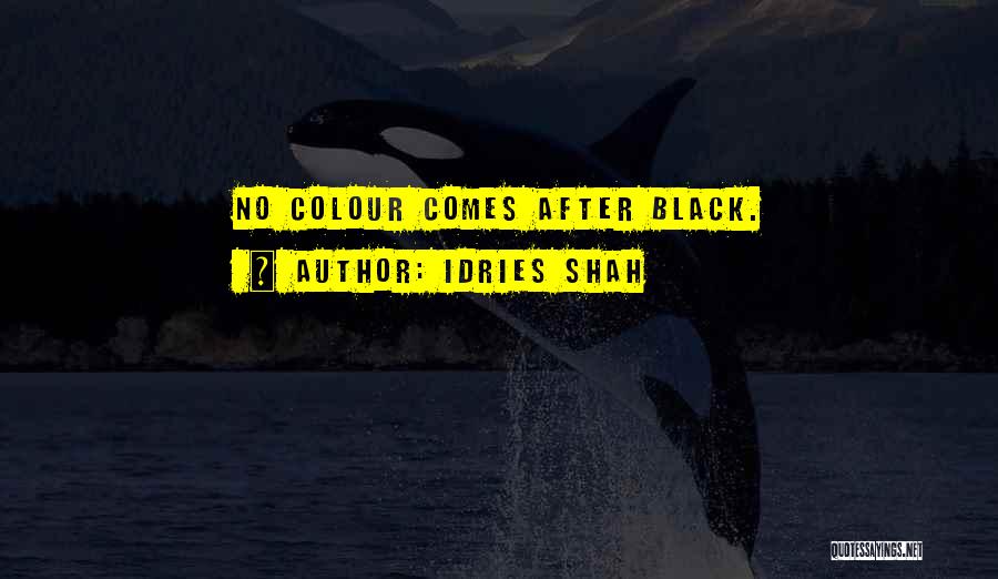 Idries Shah Quotes: No Colour Comes After Black.