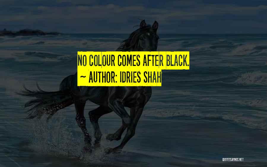 Idries Shah Quotes: No Colour Comes After Black.