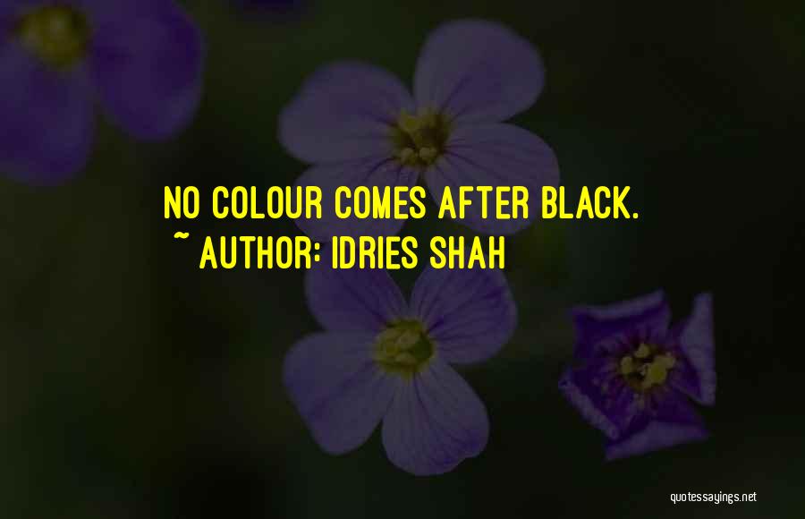 Idries Shah Quotes: No Colour Comes After Black.