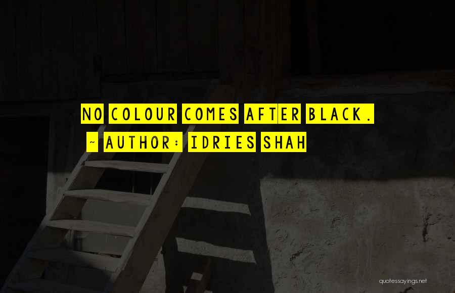 Idries Shah Quotes: No Colour Comes After Black.