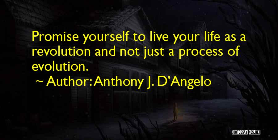 Anthony J. D'Angelo Quotes: Promise Yourself To Live Your Life As A Revolution And Not Just A Process Of Evolution.