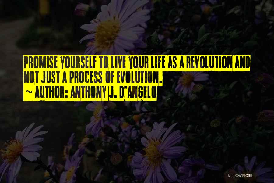 Anthony J. D'Angelo Quotes: Promise Yourself To Live Your Life As A Revolution And Not Just A Process Of Evolution.
