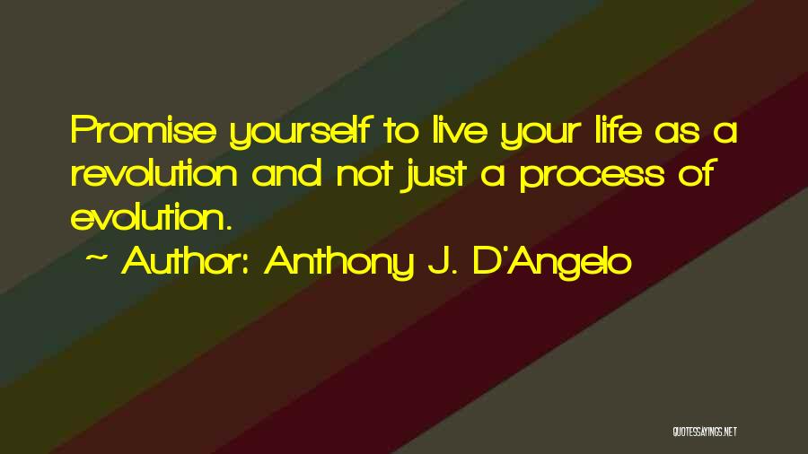 Anthony J. D'Angelo Quotes: Promise Yourself To Live Your Life As A Revolution And Not Just A Process Of Evolution.