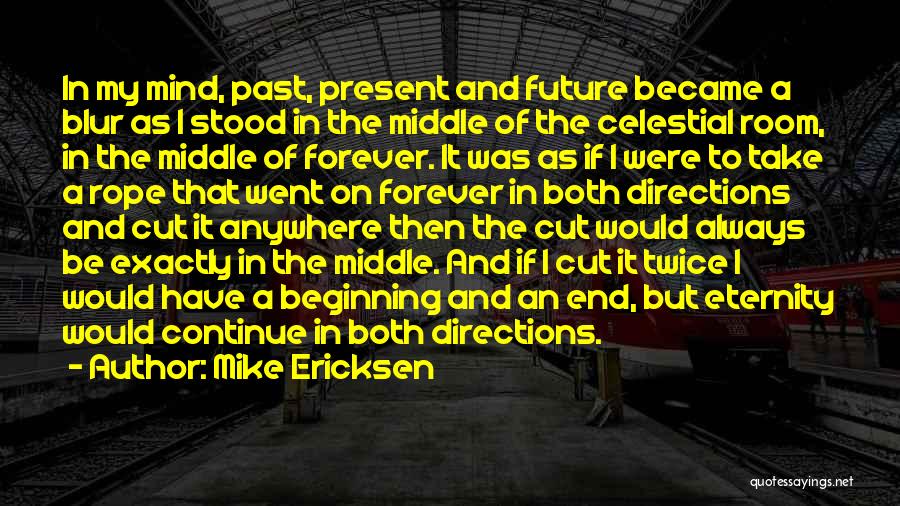 Mike Ericksen Quotes: In My Mind, Past, Present And Future Became A Blur As I Stood In The Middle Of The Celestial Room,