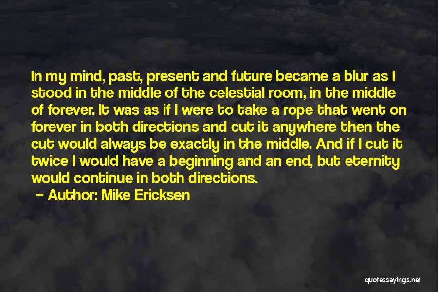 Mike Ericksen Quotes: In My Mind, Past, Present And Future Became A Blur As I Stood In The Middle Of The Celestial Room,