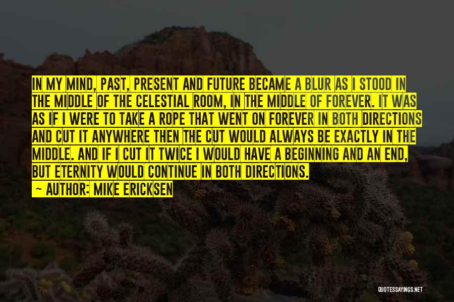 Mike Ericksen Quotes: In My Mind, Past, Present And Future Became A Blur As I Stood In The Middle Of The Celestial Room,