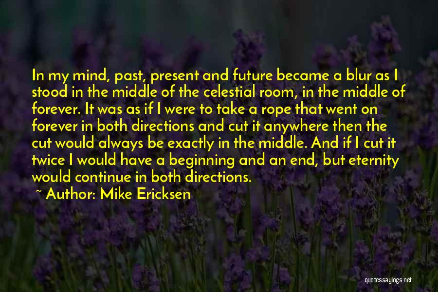 Mike Ericksen Quotes: In My Mind, Past, Present And Future Became A Blur As I Stood In The Middle Of The Celestial Room,