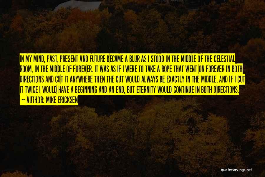 Mike Ericksen Quotes: In My Mind, Past, Present And Future Became A Blur As I Stood In The Middle Of The Celestial Room,