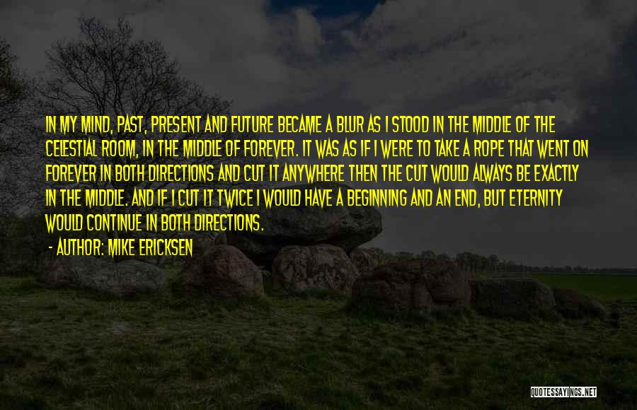 Mike Ericksen Quotes: In My Mind, Past, Present And Future Became A Blur As I Stood In The Middle Of The Celestial Room,