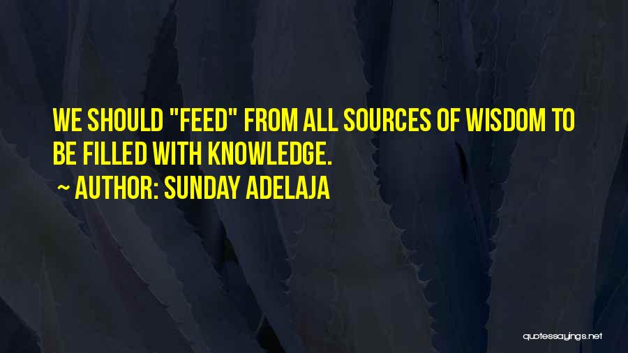 Sunday Adelaja Quotes: We Should Feed From All Sources Of Wisdom To Be Filled With Knowledge.