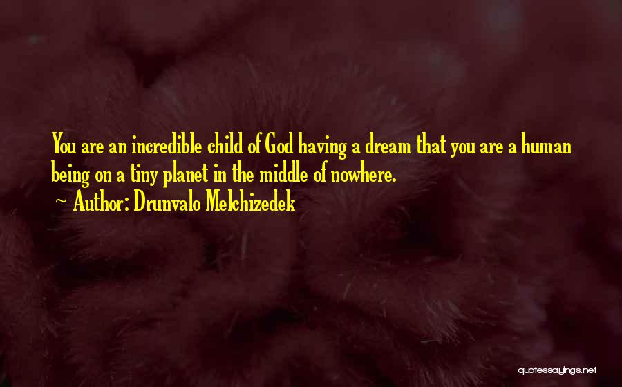 Drunvalo Melchizedek Quotes: You Are An Incredible Child Of God Having A Dream That You Are A Human Being On A Tiny Planet