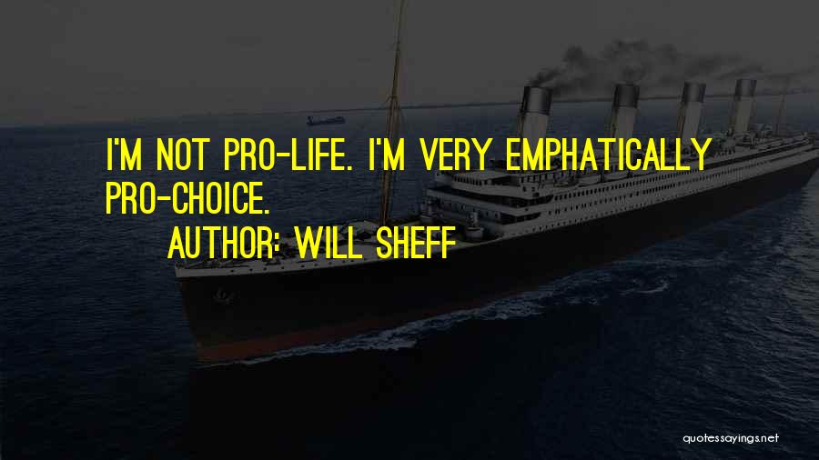 Will Sheff Quotes: I'm Not Pro-life. I'm Very Emphatically Pro-choice.