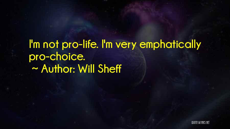 Will Sheff Quotes: I'm Not Pro-life. I'm Very Emphatically Pro-choice.