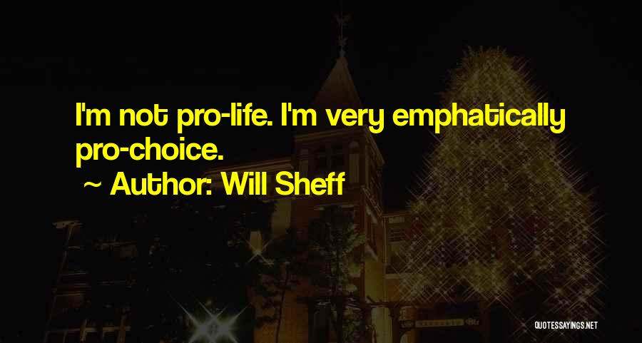 Will Sheff Quotes: I'm Not Pro-life. I'm Very Emphatically Pro-choice.