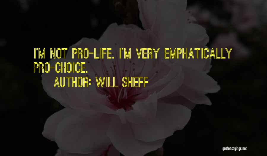 Will Sheff Quotes: I'm Not Pro-life. I'm Very Emphatically Pro-choice.