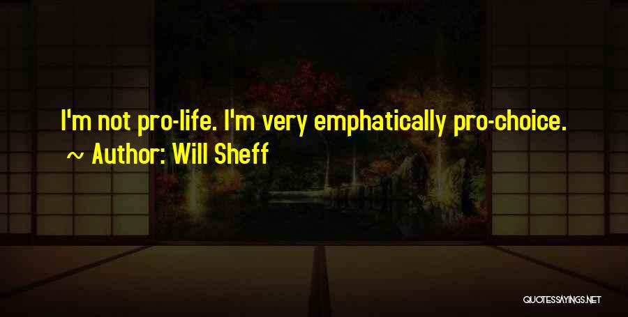 Will Sheff Quotes: I'm Not Pro-life. I'm Very Emphatically Pro-choice.