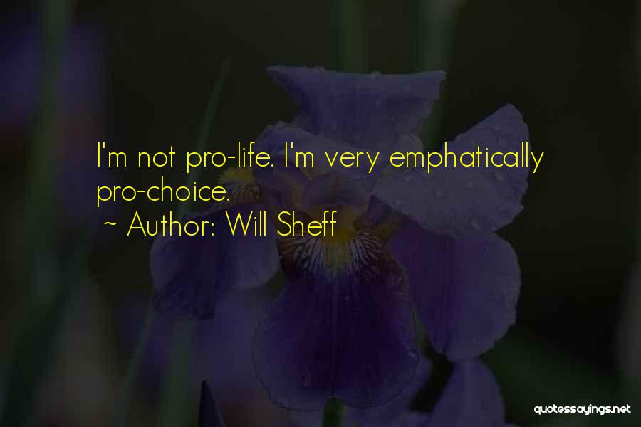 Will Sheff Quotes: I'm Not Pro-life. I'm Very Emphatically Pro-choice.