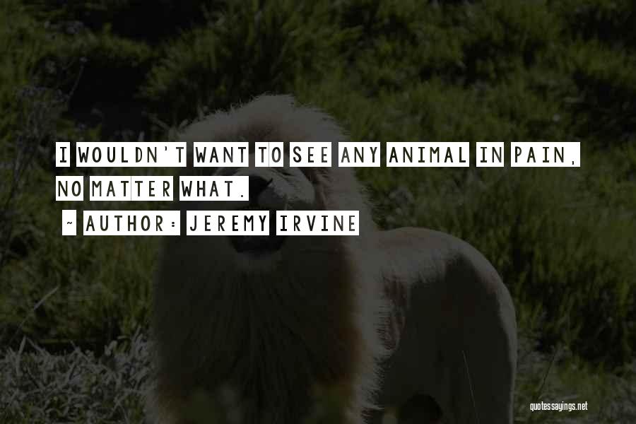 Jeremy Irvine Quotes: I Wouldn't Want To See Any Animal In Pain, No Matter What.