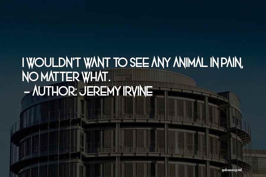 Jeremy Irvine Quotes: I Wouldn't Want To See Any Animal In Pain, No Matter What.