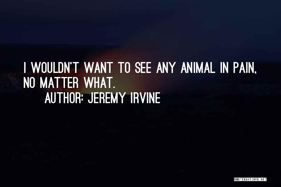 Jeremy Irvine Quotes: I Wouldn't Want To See Any Animal In Pain, No Matter What.