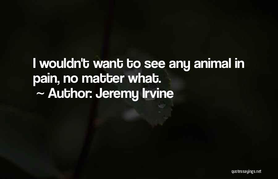 Jeremy Irvine Quotes: I Wouldn't Want To See Any Animal In Pain, No Matter What.