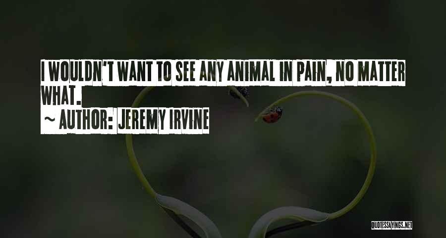 Jeremy Irvine Quotes: I Wouldn't Want To See Any Animal In Pain, No Matter What.