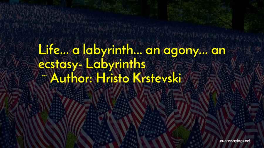 Hristo Krstevski Quotes: Life... A Labyrinth... An Agony... An Ecstasy- Labyrinths