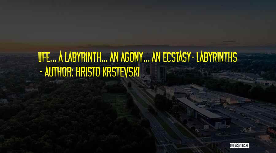 Hristo Krstevski Quotes: Life... A Labyrinth... An Agony... An Ecstasy- Labyrinths