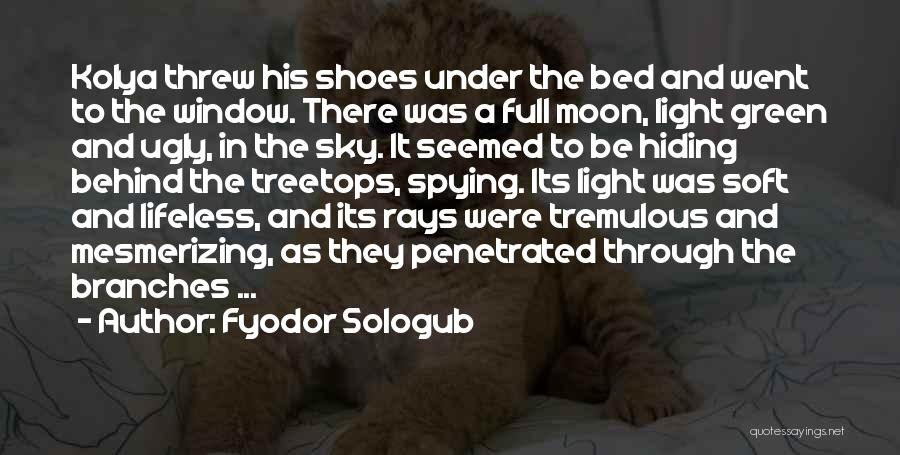 Fyodor Sologub Quotes: Kolya Threw His Shoes Under The Bed And Went To The Window. There Was A Full Moon, Light Green And