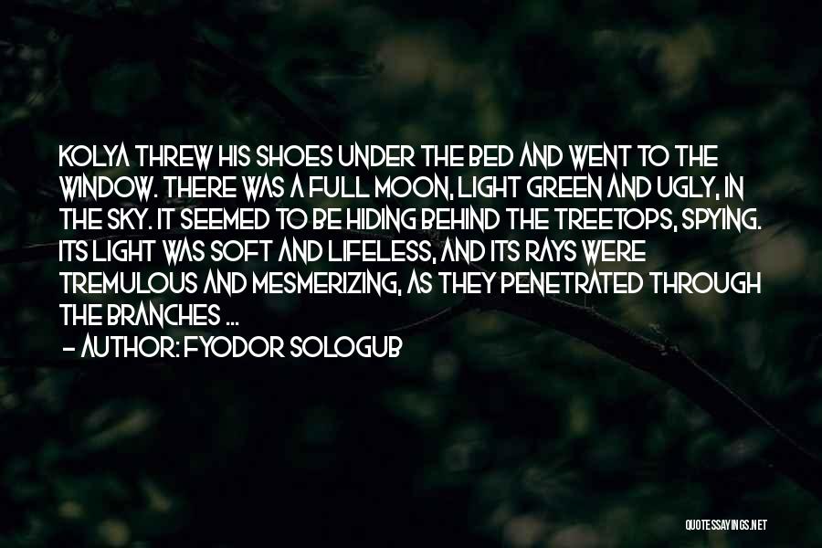Fyodor Sologub Quotes: Kolya Threw His Shoes Under The Bed And Went To The Window. There Was A Full Moon, Light Green And