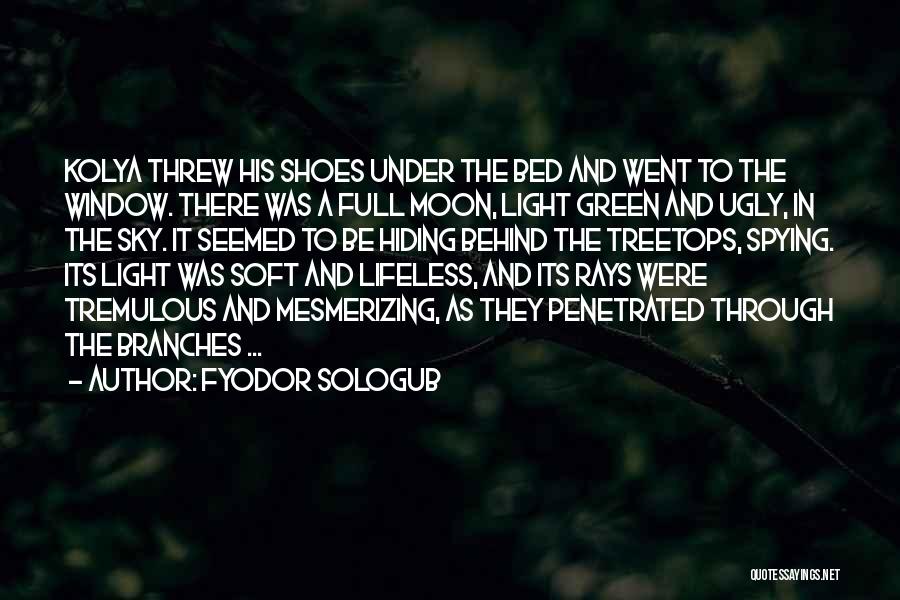 Fyodor Sologub Quotes: Kolya Threw His Shoes Under The Bed And Went To The Window. There Was A Full Moon, Light Green And