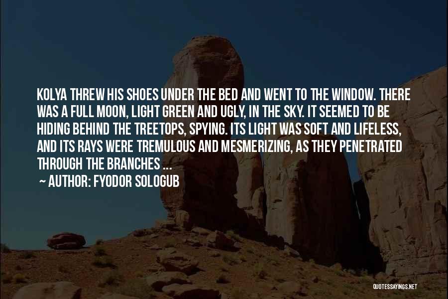 Fyodor Sologub Quotes: Kolya Threw His Shoes Under The Bed And Went To The Window. There Was A Full Moon, Light Green And