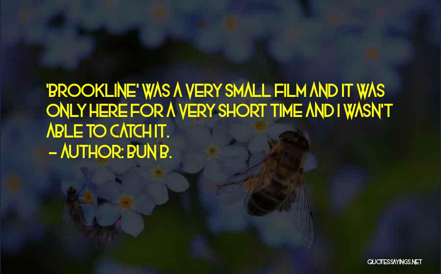 Bun B. Quotes: 'brookline' Was A Very Small Film And It Was Only Here For A Very Short Time And I Wasn't Able